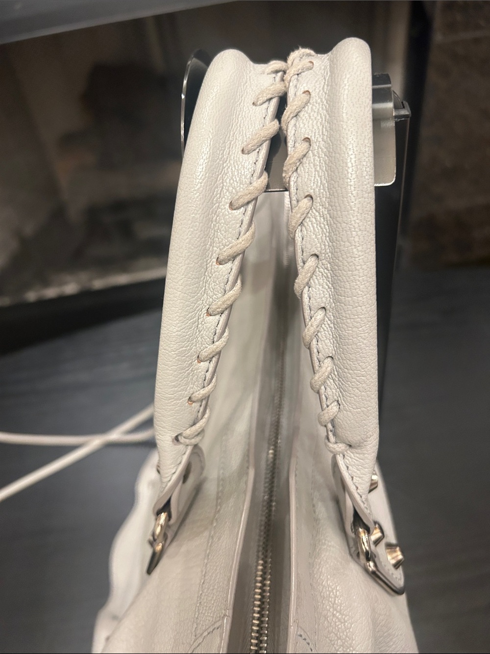 S/S 2015 (AW) Balenciaga City Bag Light Gray Leather Satchel Bag - Picture 3 of 9